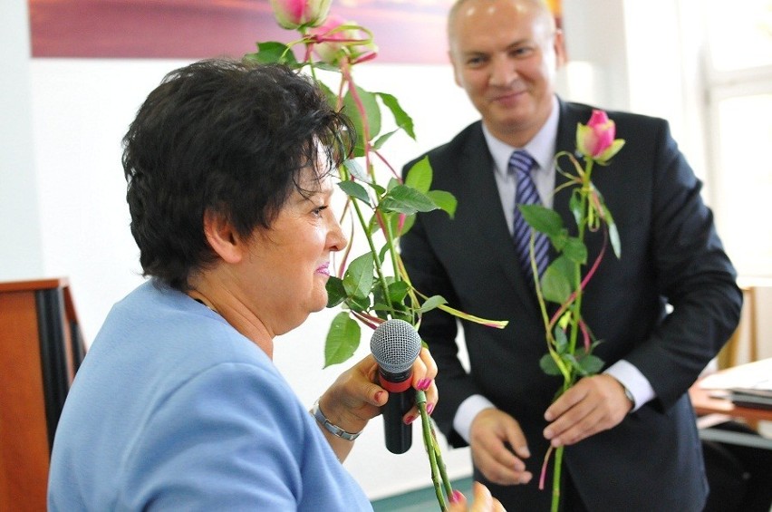 Kwiaty dla prezydenta Leszka Trębskiego