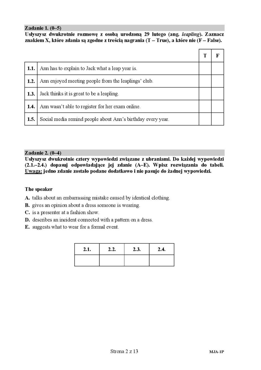 Zad. 1
1.1 - False
1.2 - False
1.3 - True
1.4 - True
1.5 -...