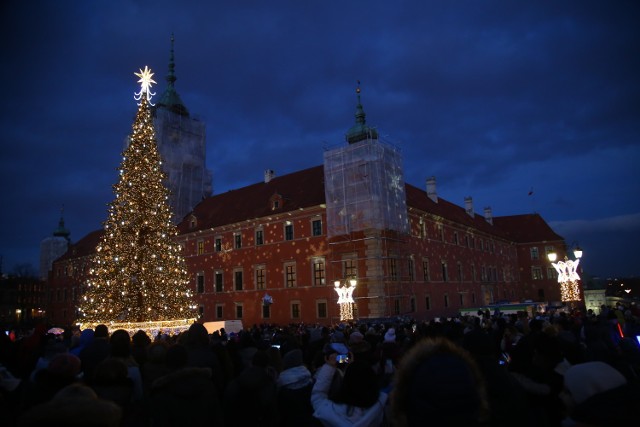 Iluminacje świąteczne 2017. Zapalenie choinki na Placu Zamkowym [GALERIA]