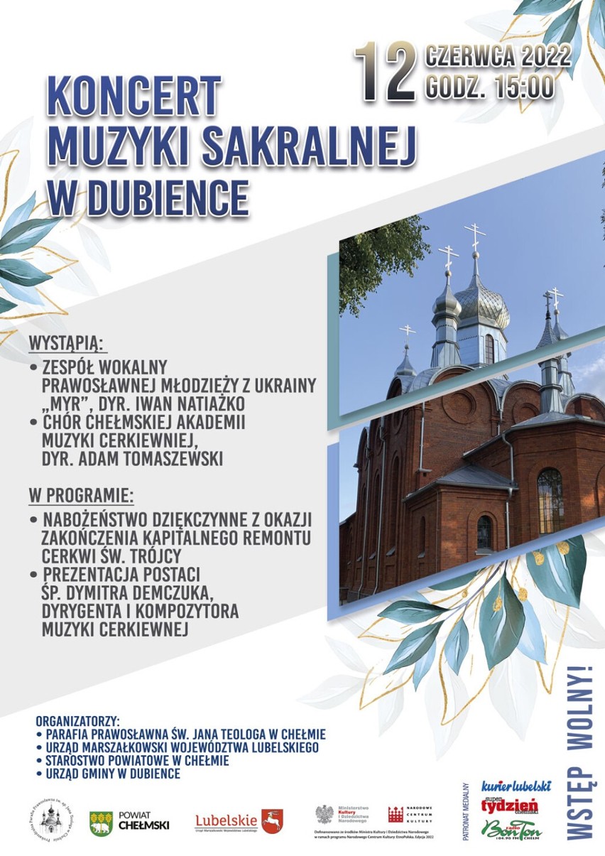 Będzie koncert muzyki sakralnej w odnowionej cerkwi w Dubience