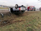 Wypadek na drodze krajowej nr 46 koło miejscowości Grabin. Na miejscu lądował helikopter LPR [ZDJĘCIA]