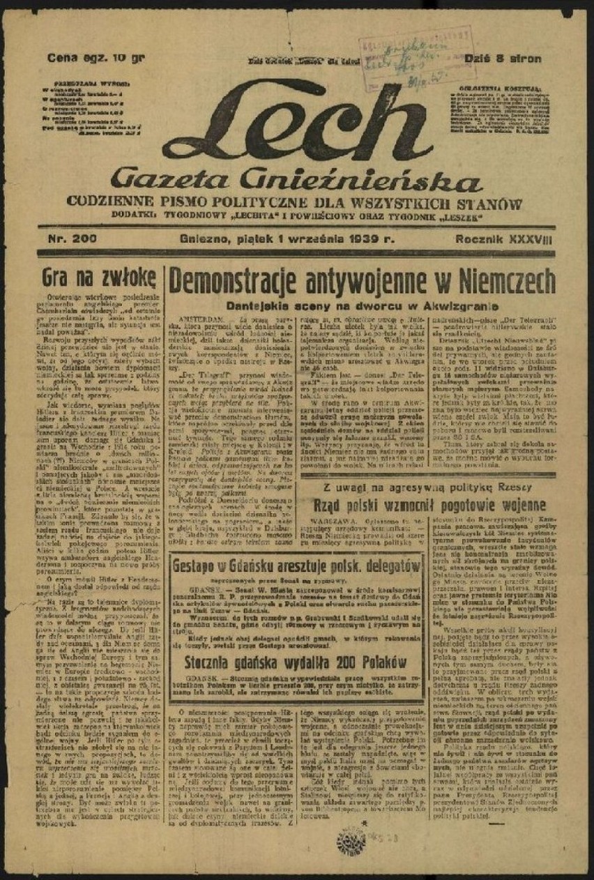 Stron tytułowa "Lech Gazeta Gnieźnieńska"