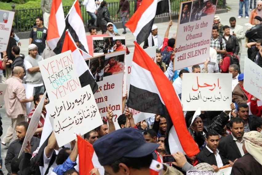 Demonstracja poparcia dla jemeńskich demonstrantów w Nowym...