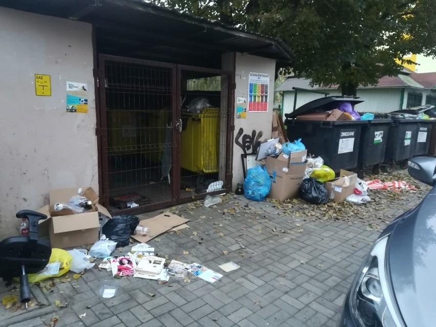 W osiedlu Sandomierskie w Kielcach zamknięto śmietniki na kłódkę i łańcuch. Dlaczego? [WIDEO,ZDJĘCIA]