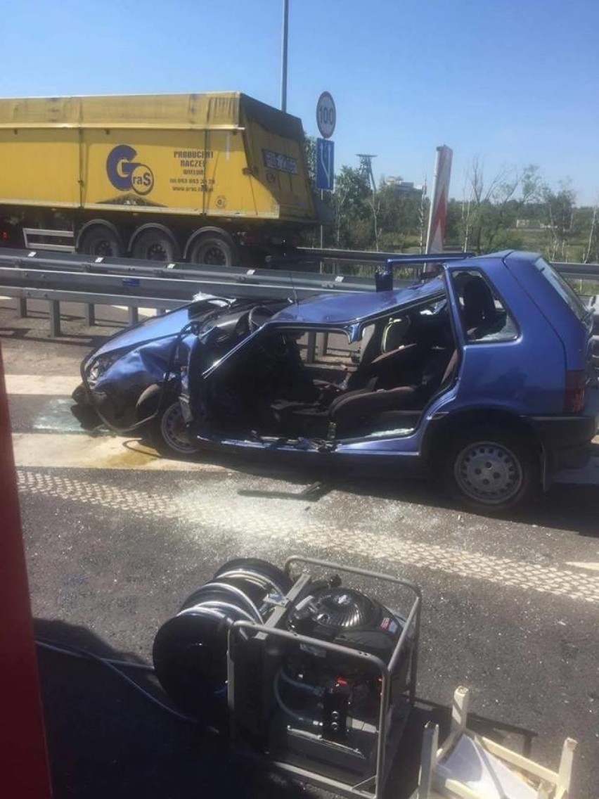 Wypadek na A1 w Gliwicach