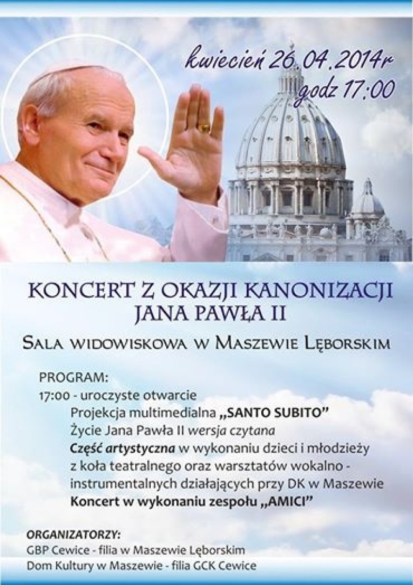 W Maszewie uczczą kanonizację papieża Jana Pawła II