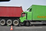 Wypadek na moście autostradowym w Czerniewicach