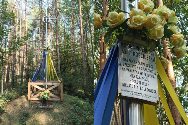 Pamiątkowy kopiec i krzyż w lesie koło Ciebłowic.

Foto: Agnieszka Iwanicka