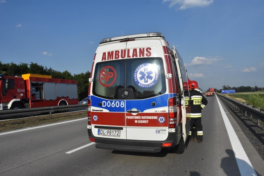 08.06.2018 legnica prostynia wypadek autostrada a4 dwa tiry...