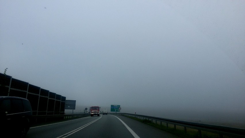 Mgła nad S1 w powiecie będzińskim