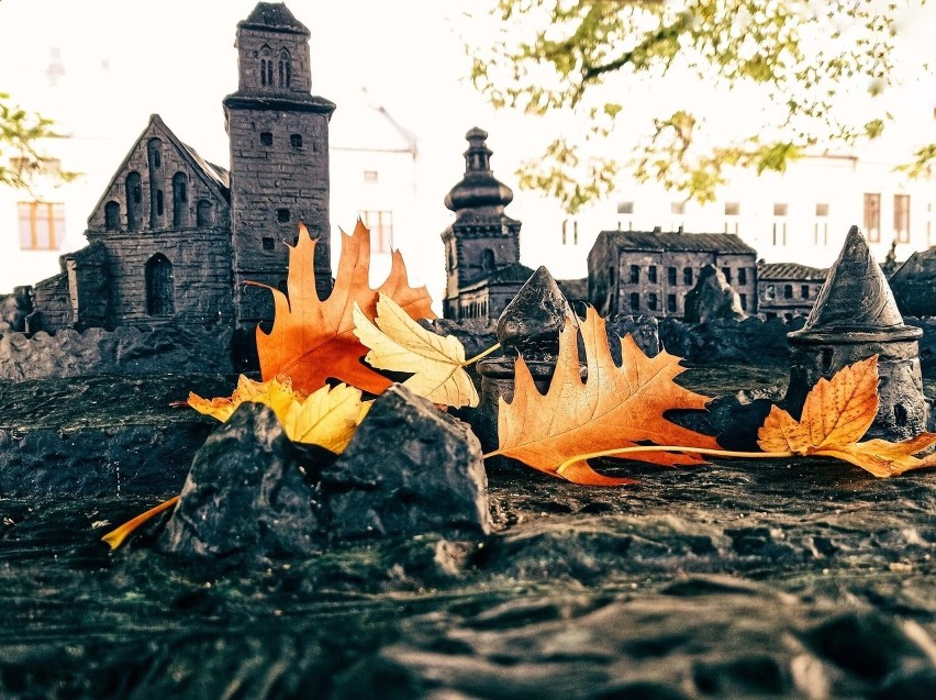 Jesień w Krośnie – kolorowe liście zdobiące miejskie ulice.