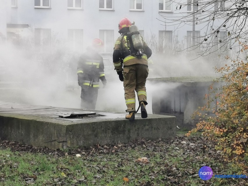 Pożar w schronie w centrum Włocławka