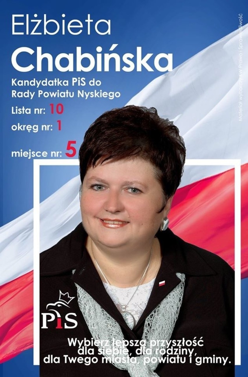 Elżbieta Chabińska w 2018 kandydowała do rady powiatu...