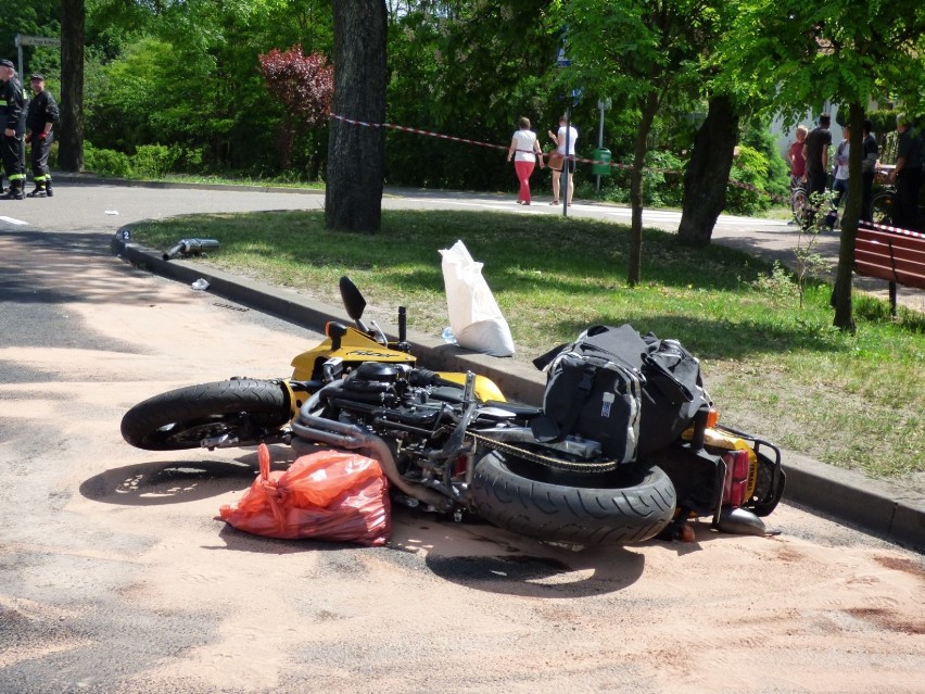 Wypadek na skrzyżowaniu ulic Wojska Polskiego i Kołłątaja w Człuchowie