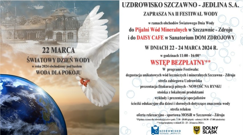Nadchodzi II Festiwal Wody - Światowy Dzień Wody w Szczawnie-Zdroju już 22 marca - zobaczcie program