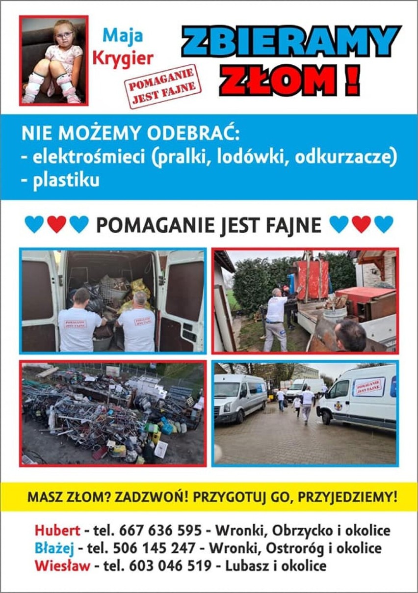 Wronki. Rusza kolejna odsłona akcji "Pomaganie przez sprzątanie". Będą zbierać złom dla chorej Mai