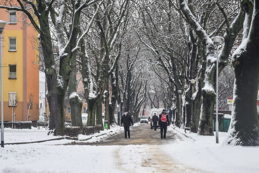 Chodniki w Lesznie 14 stycznia 2021 roku, nie wszędzie odśnieżone