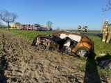 Wypadek dwóch samochodów na krajówce w Wyganowie. Kierowca jednego z pojazdów nie żyje [ZDJĘCIA]