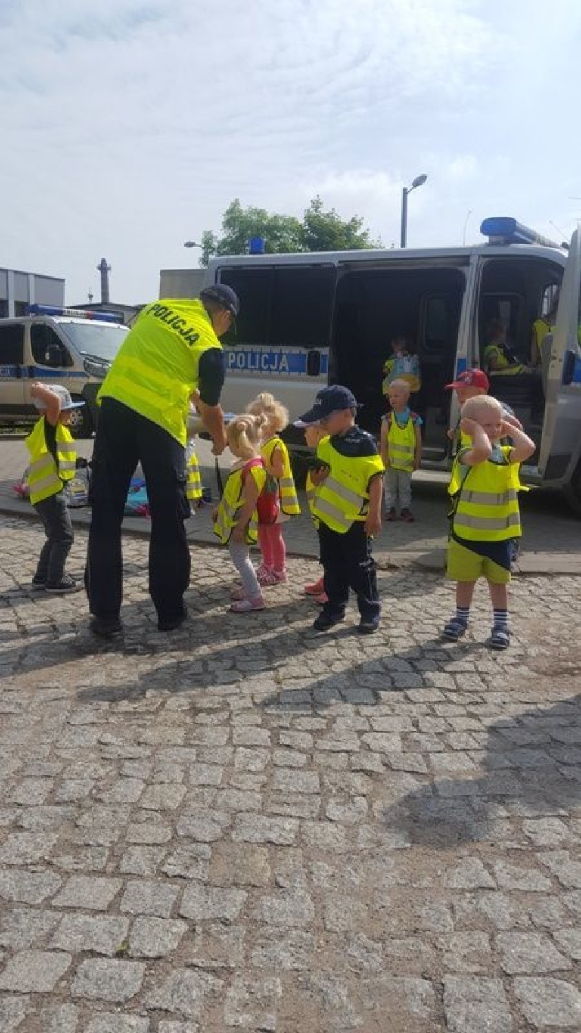 Pruszcz Gdański: Dzieci z przedszkola odwiedziły policjantów. Najbardziej spodobał się radiowóz i megafon [ZDJĘCIA]