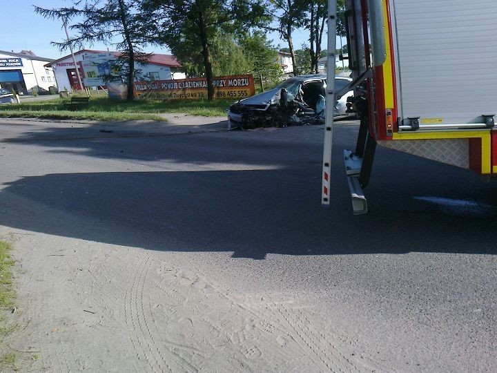 Darłowo. Wypadek samochodowy na ulicy Żeromskiego ZDJĘCIA