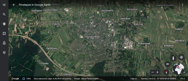 Zduńska Wola na mapach historycznych Google Earth. Tak się zmieniała przez lata
