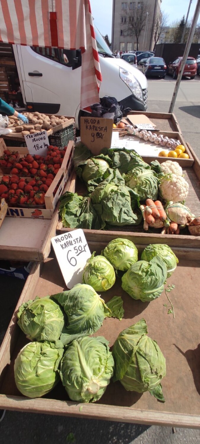 Ceny warzyw i owoców na Hali Targowej i bazarze przy ul. Dmowskiego w Piotrkowie