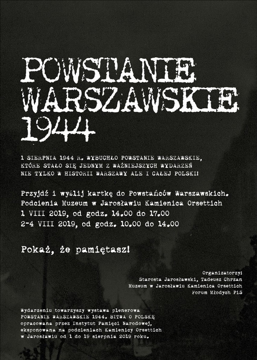 Akcja wysyłania kartek do powstańców warszawskich w...