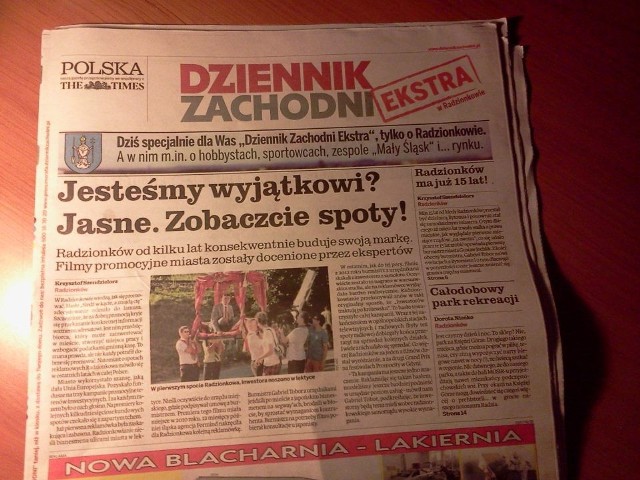 Specjalne wydanie Dziennika Zachodniego o Radzionkowie