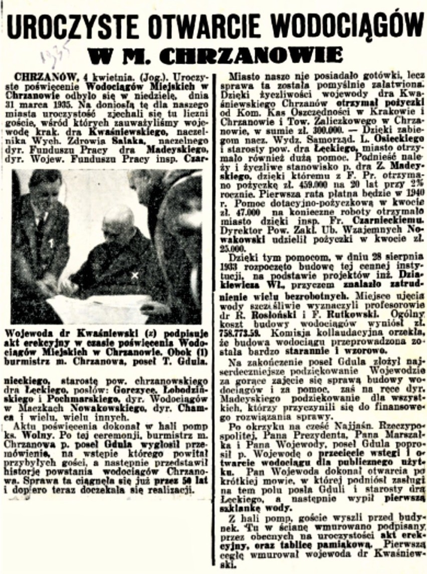 Artykuł prasowy z 1935 roku. Ze zbiorów Muzeum w Chrzanowie