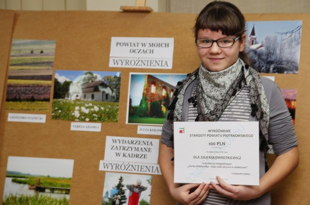 Julia Kołowrotkiewicz została wyróżniona podczas ubiegłorocznej edycji konkursu przez starostę piotrkowskiego