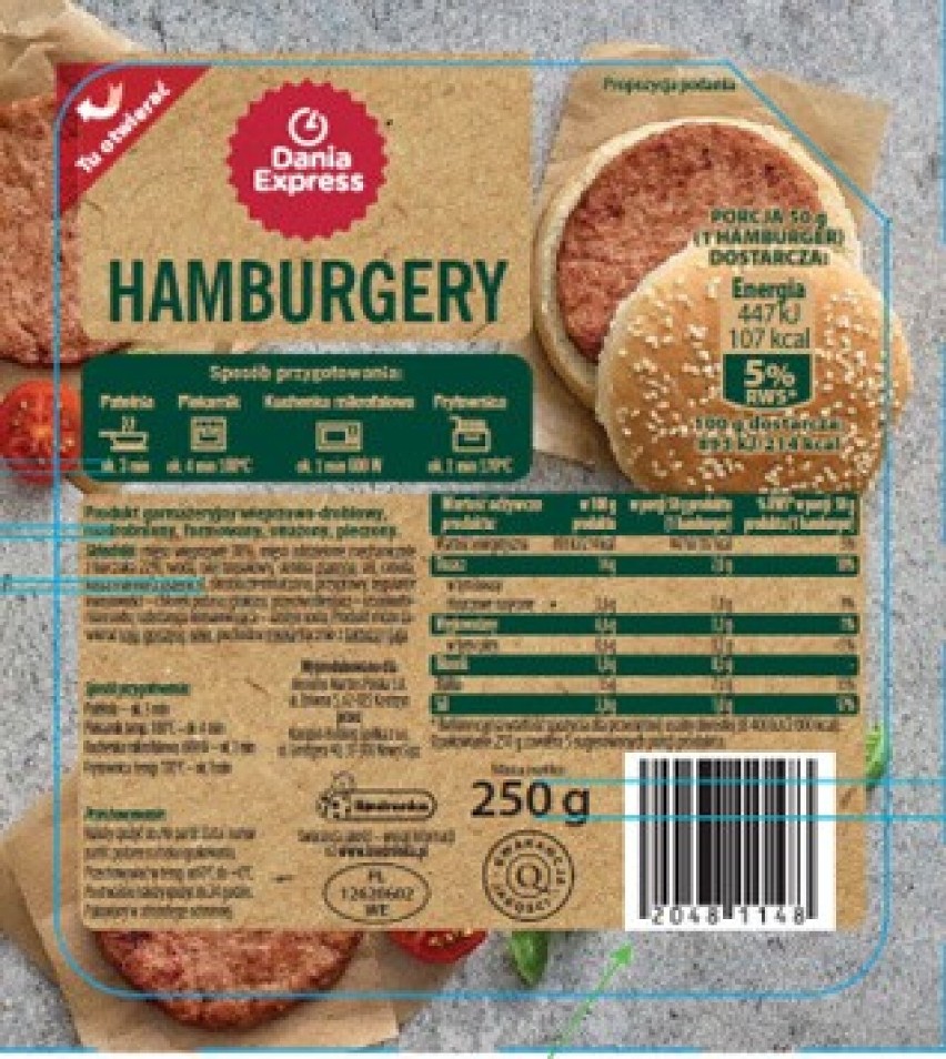 Uwaga! W produkcie hamburgerów wieprzowo-drobiowych wykryto...