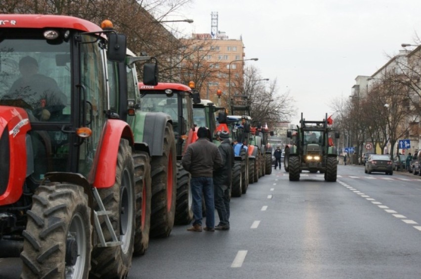 Protest rolników odbył się we wtorek w Koninie....