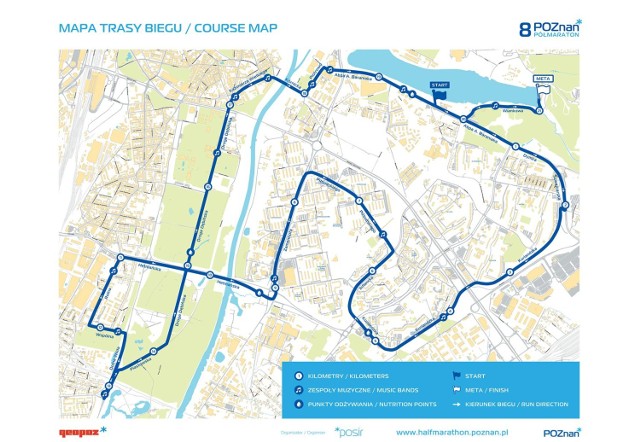 Trasa poznańskiego półmaratonu