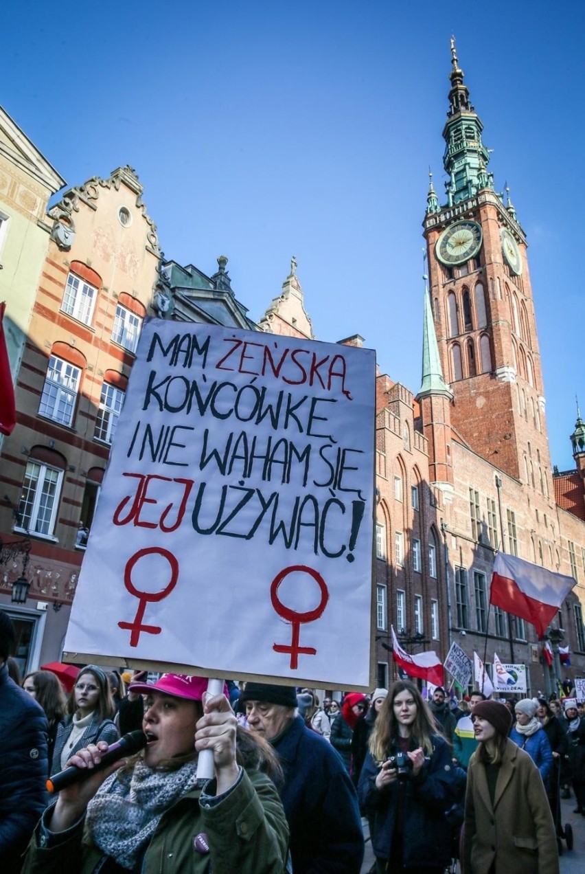 Manifa na ulicach Gdańska, 8.03.2020