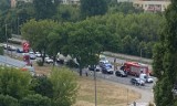 Wypadek w Radomiu, samochód osobowy najechał na motocykl, ranny został 4-letni chłopiec