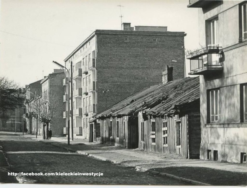 Ulica Słowackiego i nieistniejący drewniany budynek.