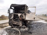 Pożar ciężarówki na autostradzie A1 między Kamieńskiem a Piotrkowem Trybunalskim