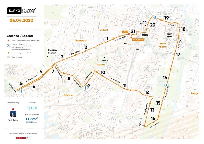 Tak wygląda trasa 13. PKO Poznań Półmaratonu, zaplanowanego...