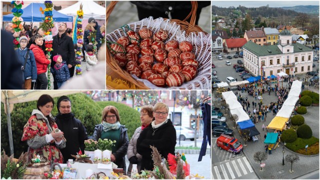 Na Rynku w Tuchowie można było kupić różne wyroby i ozdoby na nadchodzące święta. Pięknie prezentowały się również wielkanocne palmy