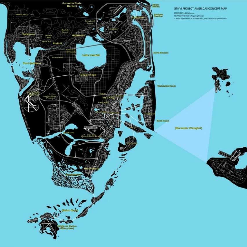 Obszar z GTA 6 zapowiada się imponująco według mapy...