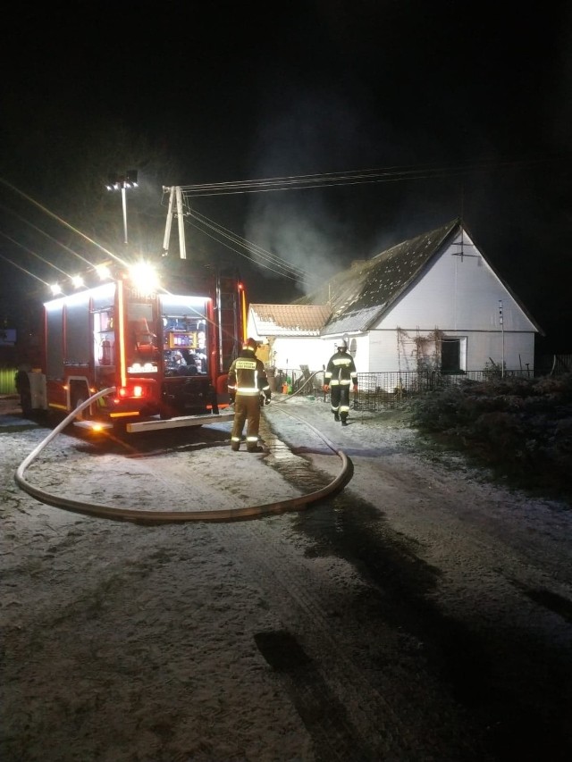 Akcja gaszenia pożaru w Staszowie