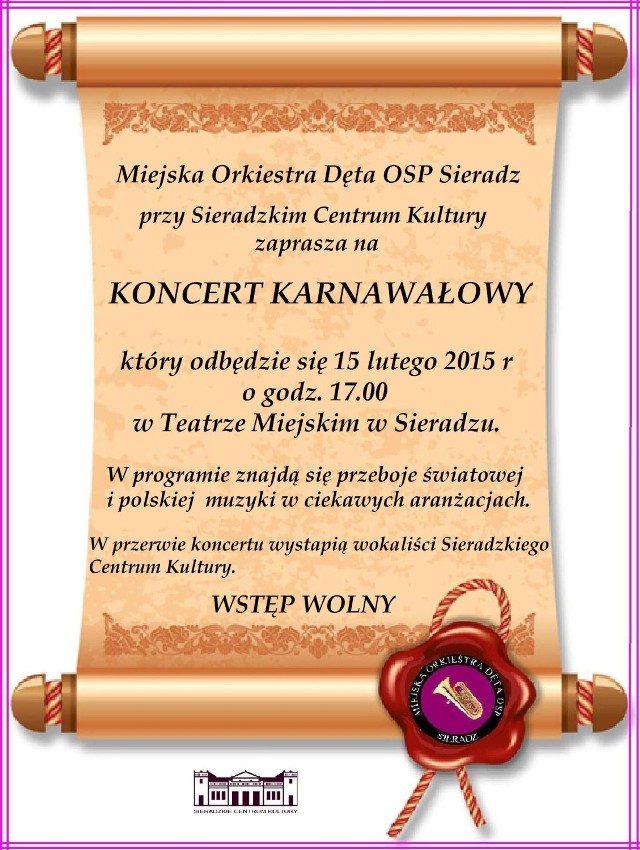 Koncert karnawałowy Orkiestry Dętej OSP Sieradz