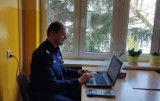 Brzezińscy policjanci spotkali się online z uczniami Zespołu Szkół Ponadgimnazjalnych w Brzezinach