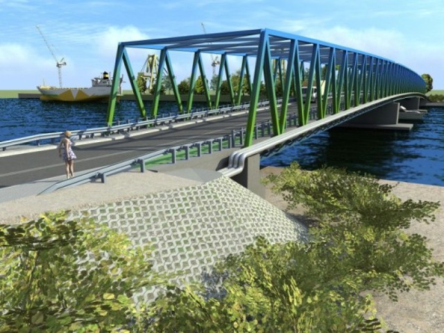 Projekt mostu Brdowskiego w Szczecinie - wizualziacja