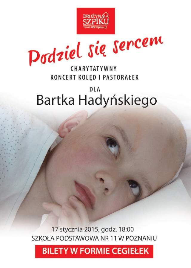 Koncert "Podziel się sercem"  odbędzie się w sobotę, 17 stycznia 2015 r. w Szkole Podstawowej nr 11 na Wichrowym Wzgórzu