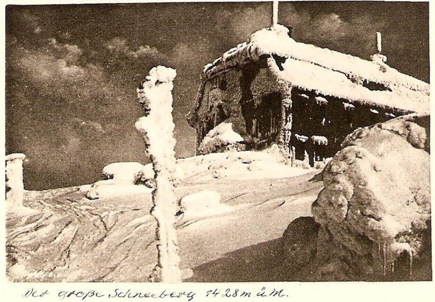 Lata 1925-1930 , Schronisko na Śnieżniku zimą.