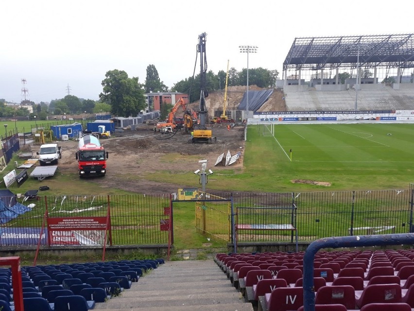 Budowa stadionu Pogoni - stan na 5 czerwca 2020