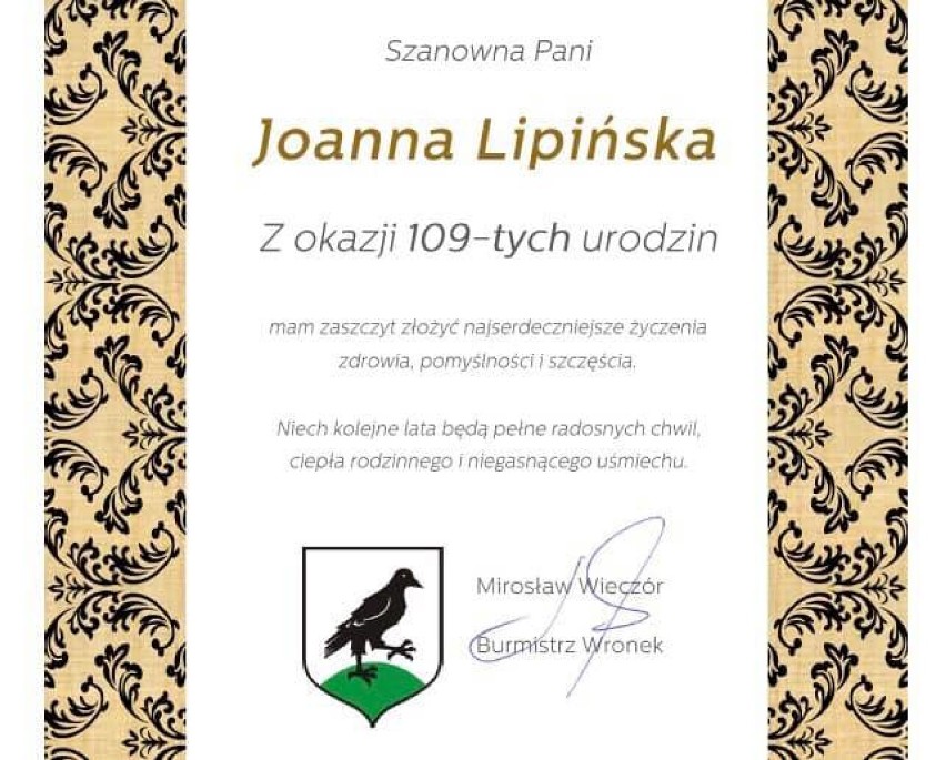Wronki. 109. urodziny Joanny Lipińskiej, najstarszej Wielkopolanki 