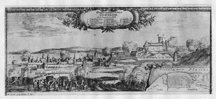 Rys. 28. Panorama miasta wg E. J. Dahlbergha z 2 poł. XVII w. Za: H.B. Meyer.