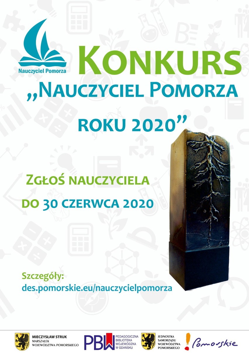 Nauczyciel Pomorza 2020. Zgłoś pedagoga z powiatu nowodworskiego do V edycji konkursu organizowanego przez Urząd Marszałkowski.